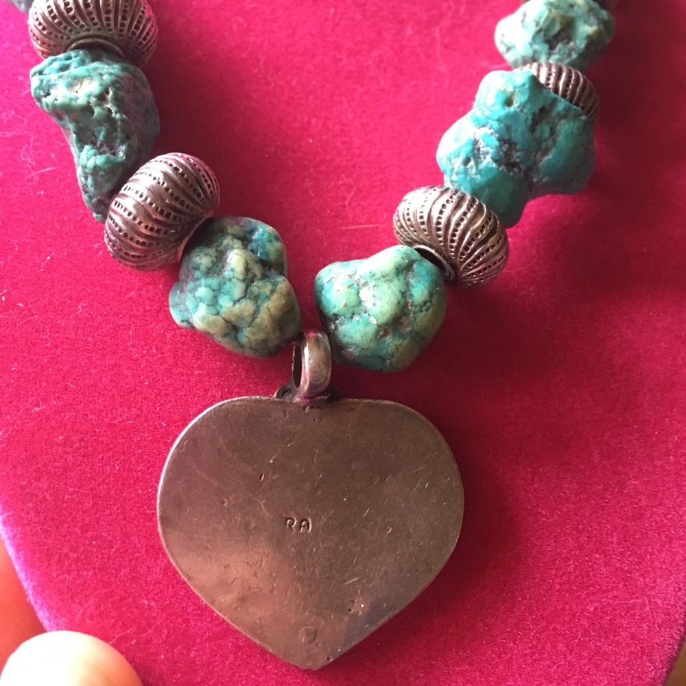 Turquoise with heart and ball elements. Vintage. - Picture 2 of 4